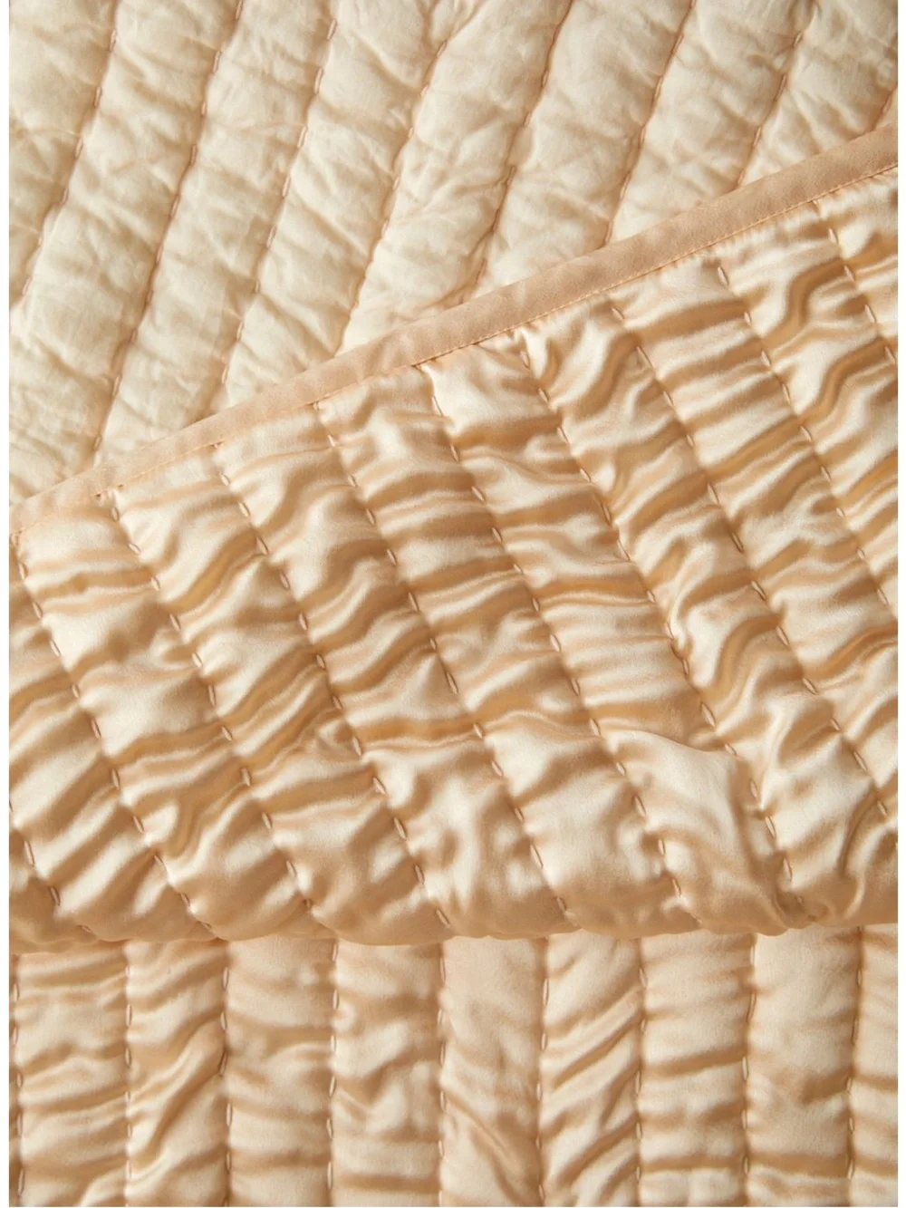 Urban Outfitters Queen Plush Ruched Peach/Sand Comforter